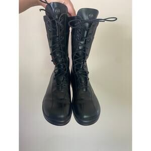 Birkenstock Footprints Leather Lace Combat Boots Black 38/ US 7.5 * Need insoles